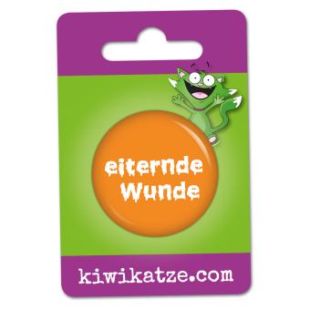 Ansteckbutton Kostümersatz eiternde Wunde an Eurolochkarte